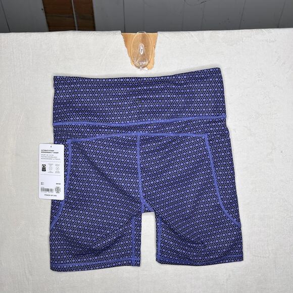 Athleta Ultimate Stash Monogram Shorts Womens Medium Purple Pocket 7 Inch NWT - Picture 10 of 10